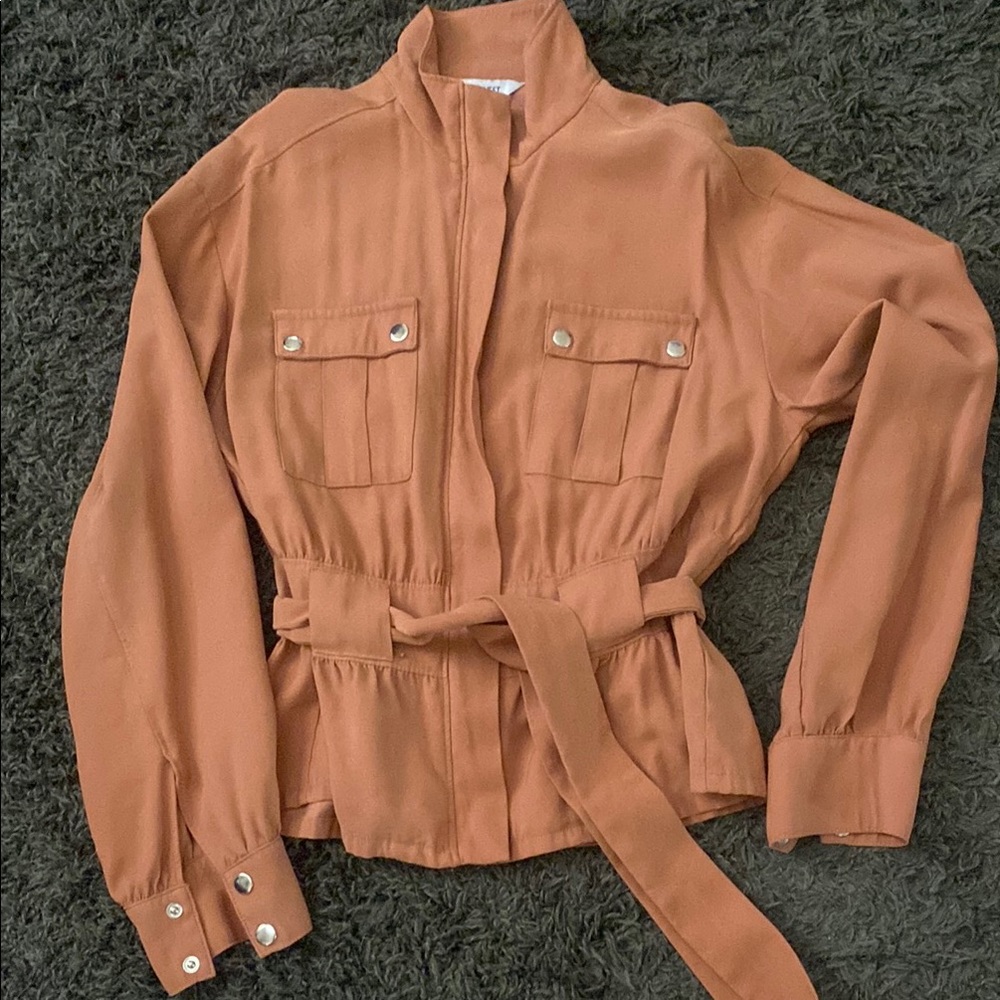 Nine West Mauve Utility Jacket with Belted Waist